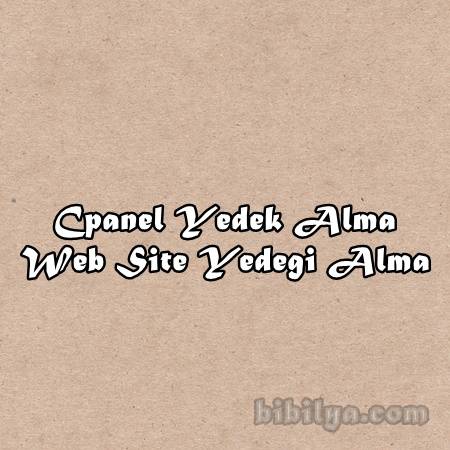 Cpanel Yedek Nasıl Alınır