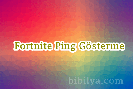 Fortnite Ping Gösterme