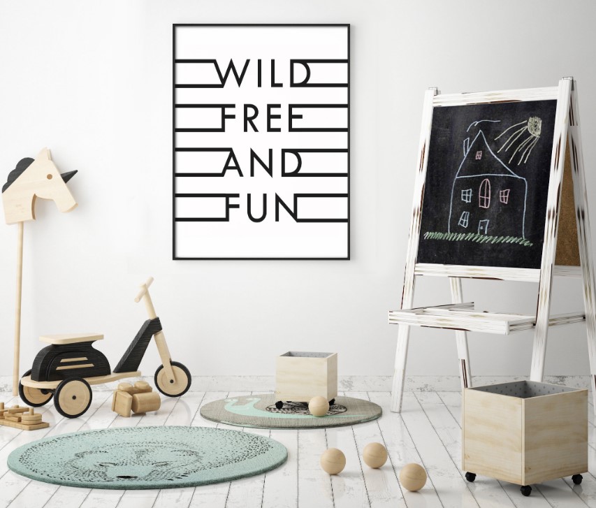 Modern Siyah Beyaz Çocuk Odası Dekorasyonu 1 Modern çocuk odası fikirleri 2021