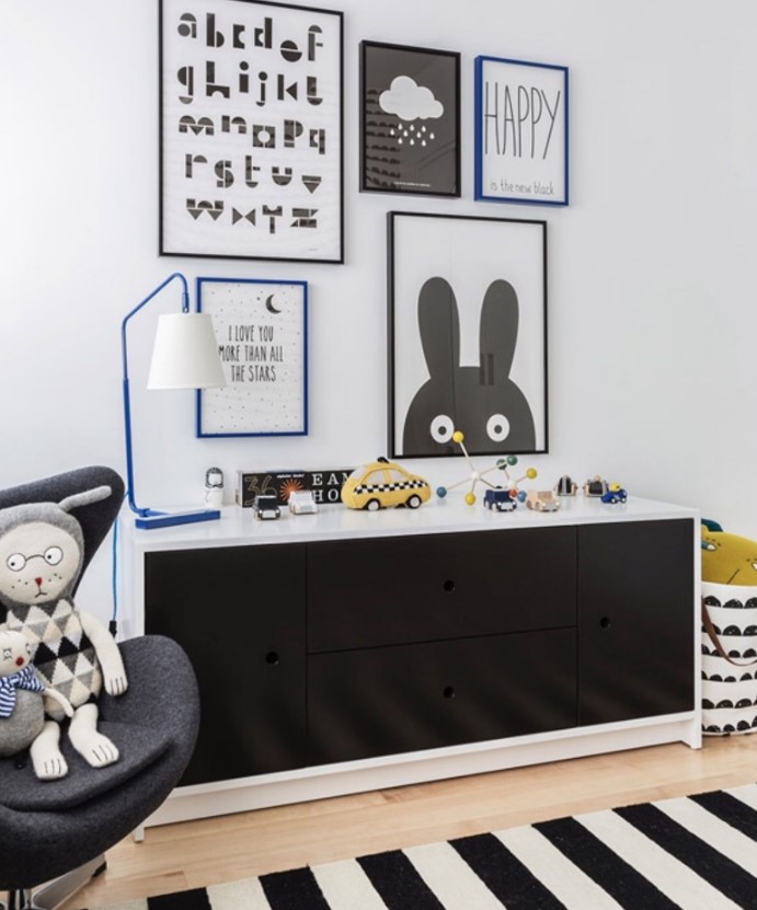 Modern Siyah Beyaz Çocuk Odası Dekorasyonu 2 Modern siyah beyaz çocuk odaları 2021