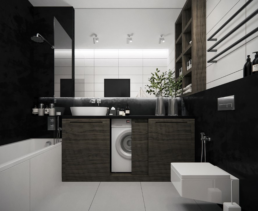 Modern Siyah Banyo Dekorasyonu İpuçları 2023 4 Siyah beyaz banyo dekorasyonu 2021